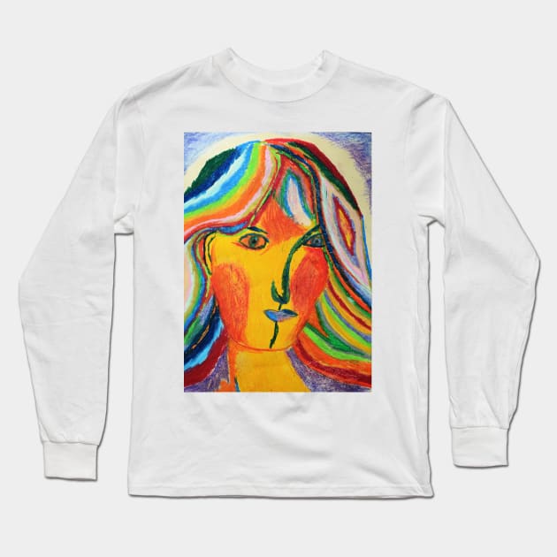 Mystery Woman Front Long Sleeve T-Shirt by EP